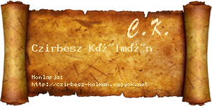Czirbesz Kálmán névjegykártya